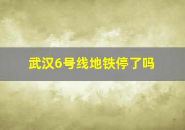 武汉6号线地铁停了吗