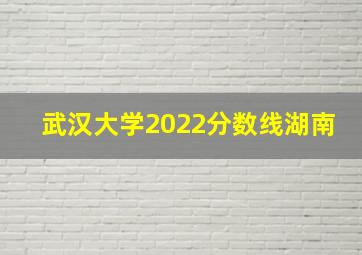 武汉大学2022分数线湖南