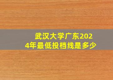 武汉大学广东2024年最低投档线是多少