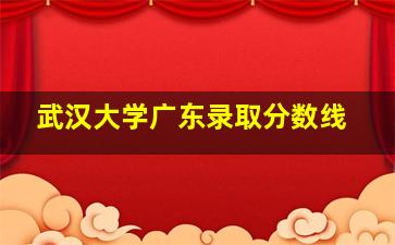 武汉大学广东录取分数线