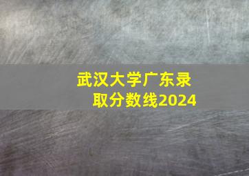 武汉大学广东录取分数线2024