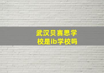 武汉贝赛思学校是ib学校吗