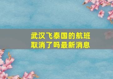 武汉飞泰国的航班取消了吗最新消息