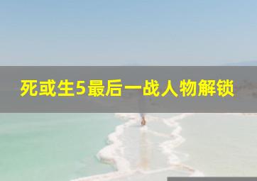 死或生5最后一战人物解锁