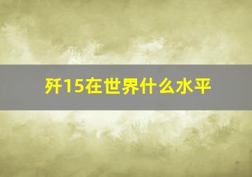 歼15在世界什么水平