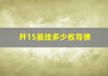 歼15能挂多少枚导弹