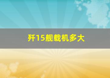 歼15舰载机多大