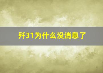 歼31为什么没消息了