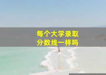 每个大学录取分数线一样吗