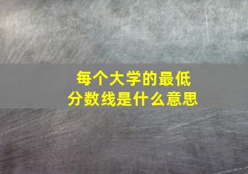 每个大学的最低分数线是什么意思