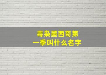 毒枭墨西哥第一季叫什么名字