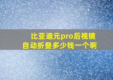 比亚迪元pro后视镜自动折叠多少钱一个啊