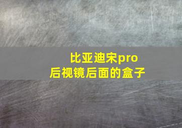 比亚迪宋pro后视镜后面的盒子