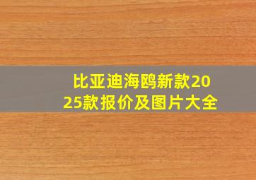 比亚迪海鸥新款2025款报价及图片大全