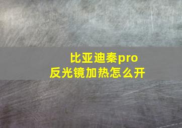 比亚迪秦pro反光镜加热怎么开