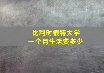 比利时根特大学一个月生活费多少