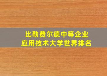 比勒费尔德中等企业应用技术大学世界排名