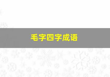 毛字四字成语