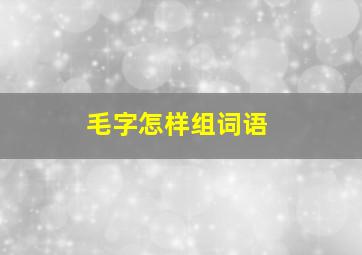 毛字怎样组词语