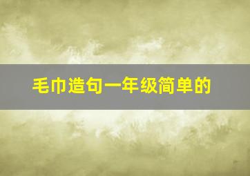 毛巾造句一年级简单的