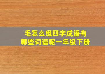 毛怎么组四字成语有哪些词语呢一年级下册