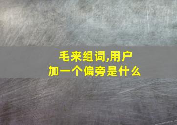 毛来组词,用户加一个偏旁是什么