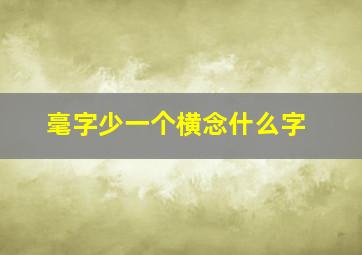 毫字少一个横念什么字