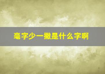 毫字少一撇是什么字啊