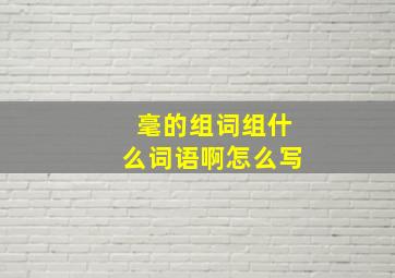 毫的组词组什么词语啊怎么写