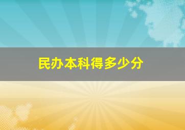 民办本科得多少分