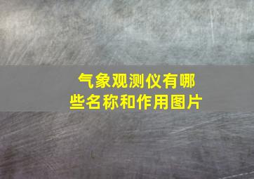 气象观测仪有哪些名称和作用图片