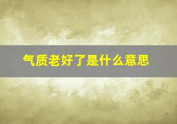 气质老好了是什么意思