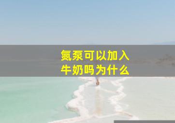 氮泵可以加入牛奶吗为什么