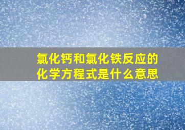 氯化钙和氯化铁反应的化学方程式是什么意思