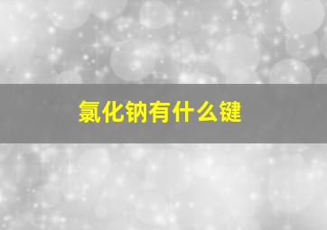 氯化钠有什么键