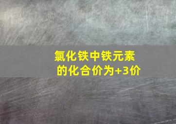 氯化铁中铁元素的化合价为+3价