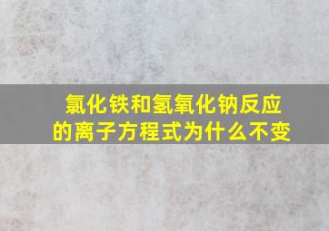 氯化铁和氢氧化钠反应的离子方程式为什么不变