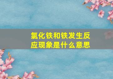 氯化铁和铁发生反应现象是什么意思