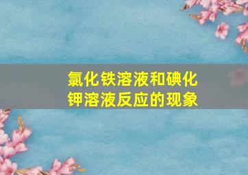 氯化铁溶液和碘化钾溶液反应的现象