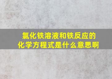 氯化铁溶液和铁反应的化学方程式是什么意思啊