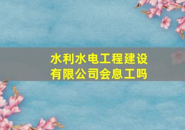 水利水电工程建设有限公司会息工吗