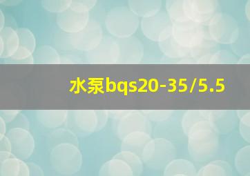 水泵bqs20-35/5.5