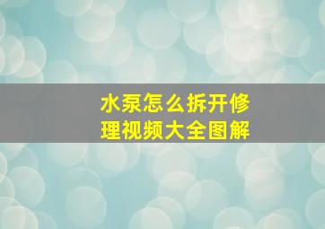 水泵怎么拆开修理视频大全图解