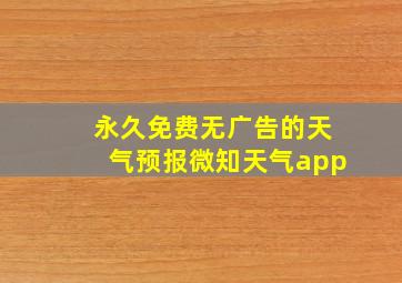 永久免费无广告的天气预报微知天气app