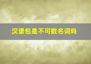 汉堡包是不可数名词吗