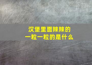 汉堡里面辣辣的一粒一粒的是什么