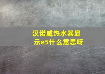 汉诺威热水器显示e5什么意思呀