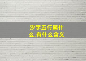 汐字五行属什么,有什么含义