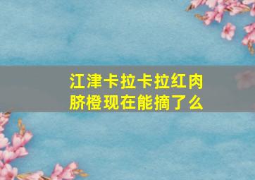 江津卡拉卡拉红肉脐橙现在能摘了么