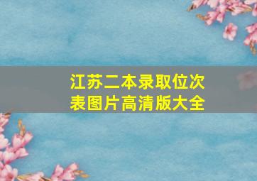 江苏二本录取位次表图片高清版大全